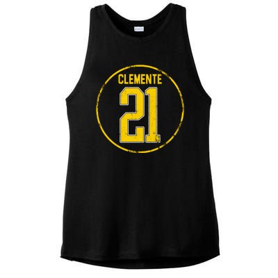 Clemente 21 Pittsburgh Ladies PosiCharge Tri-Blend Wicking Tank