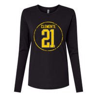 Clemente 21 Pittsburgh Womens Cotton Relaxed Long Sleeve T-Shirt