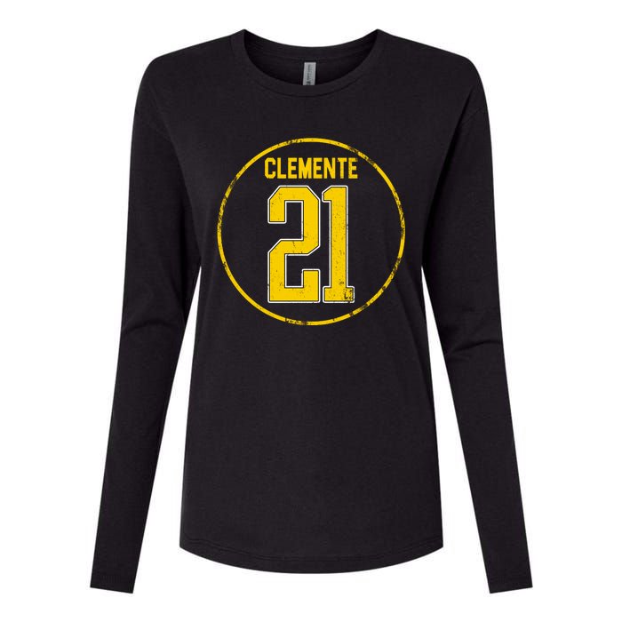 Clemente 21 Pittsburgh Womens Cotton Relaxed Long Sleeve T-Shirt