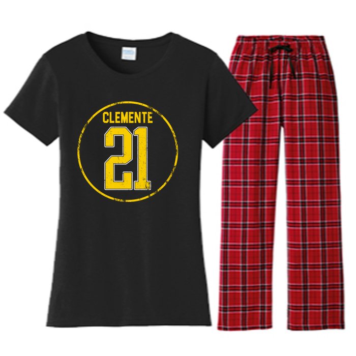 Clemente 21 Pittsburgh Women's Flannel Pajama Set