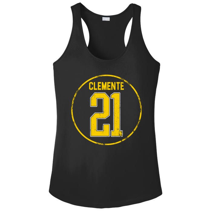 Clemente 21 Pittsburgh Ladies PosiCharge Competitor Racerback Tank