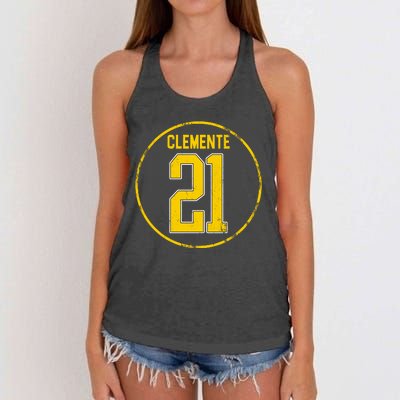 Clemente 21 Pittsburgh Women's Knotted Racerback Tank