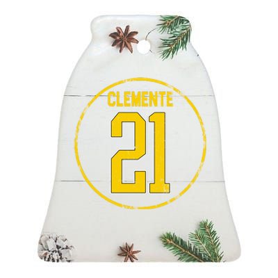 Clemente 21 Pittsburgh Ceramic Bell Ornament