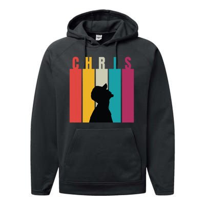 Chris 2024 Retro First Name Performance Fleece Hoodie