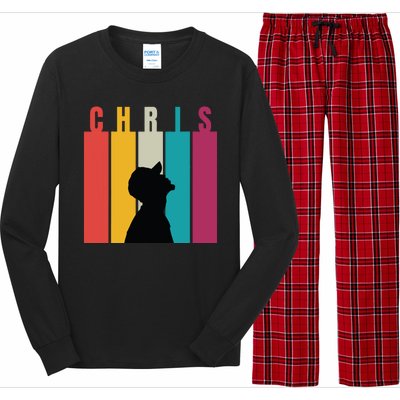 Chris 2024 Retro First Name Long Sleeve Pajama Set