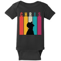 Chris 2024 Retro First Name Baby Bodysuit