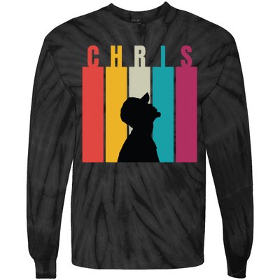 Chris 2024 Retro First Name Tie-Dye Long Sleeve Shirt