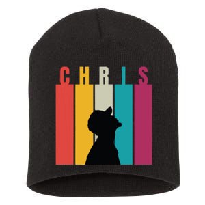 Chris 2024 Retro First Name Short Acrylic Beanie