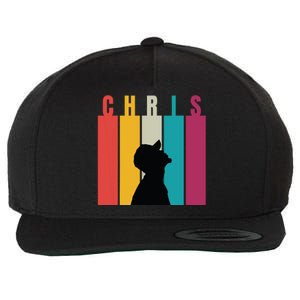 Chris 2024 Retro First Name Wool Snapback Cap