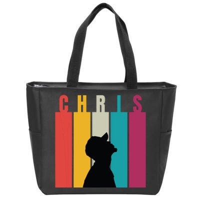 Chris 2024 Retro First Name Zip Tote Bag