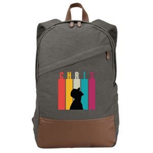 Chris 2024 Retro First Name Cotton Canvas Backpack