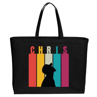 Chris 2024 Retro First Name Cotton Canvas Jumbo Tote