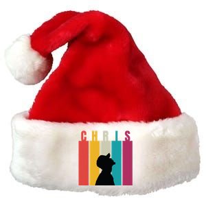 Chris 2024 Retro First Name Premium Christmas Santa Hat