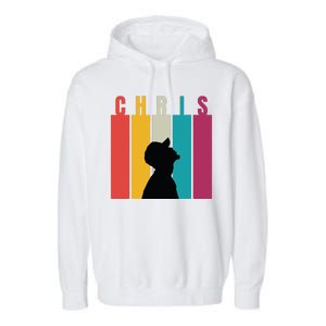 Chris 2024 Retro First Name Garment-Dyed Fleece Hoodie