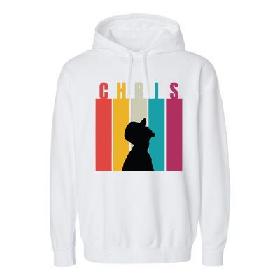 Chris 2024 Retro First Name Garment-Dyed Fleece Hoodie