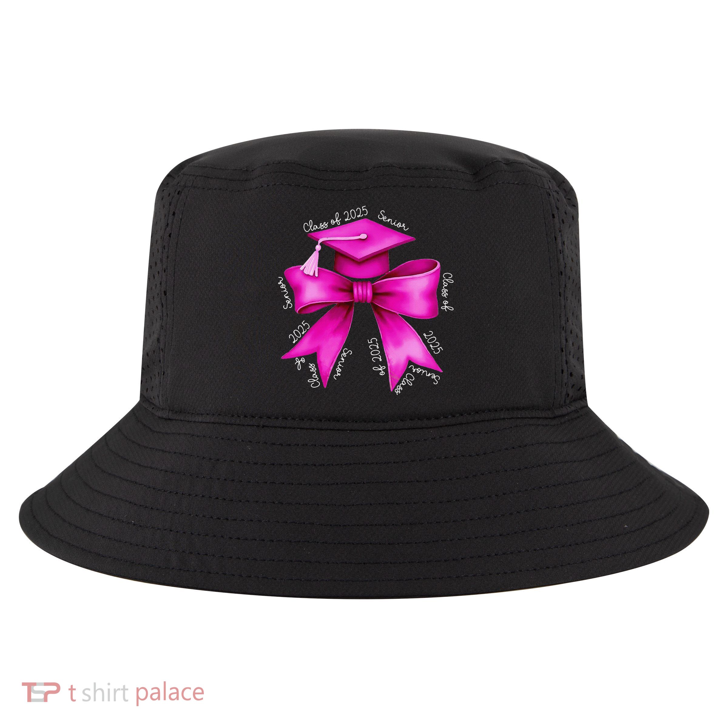 Class 2025 Senior Bow Coquette Graduation Diploma School Cool Comfort Performance Bucket Hat