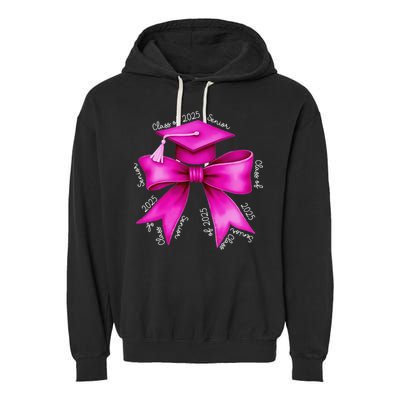 Class 2025 Senior Bow Coquette Graduation Diploma School Garment-Dyed Fleece Hoodie