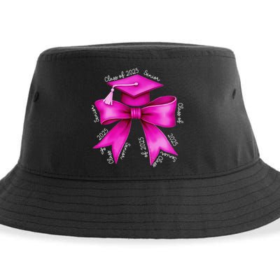 Class 2025 Senior Bow Coquette Graduation Diploma School Sustainable Bucket Hat