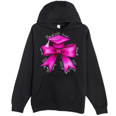 Class 2025 Senior Bow Coquette Graduation Diploma School Premium Pullover Hoodie