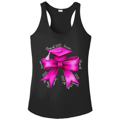 Class 2025 Senior Bow Coquette Graduation Diploma School Ladies PosiCharge Competitor Racerback Tank
