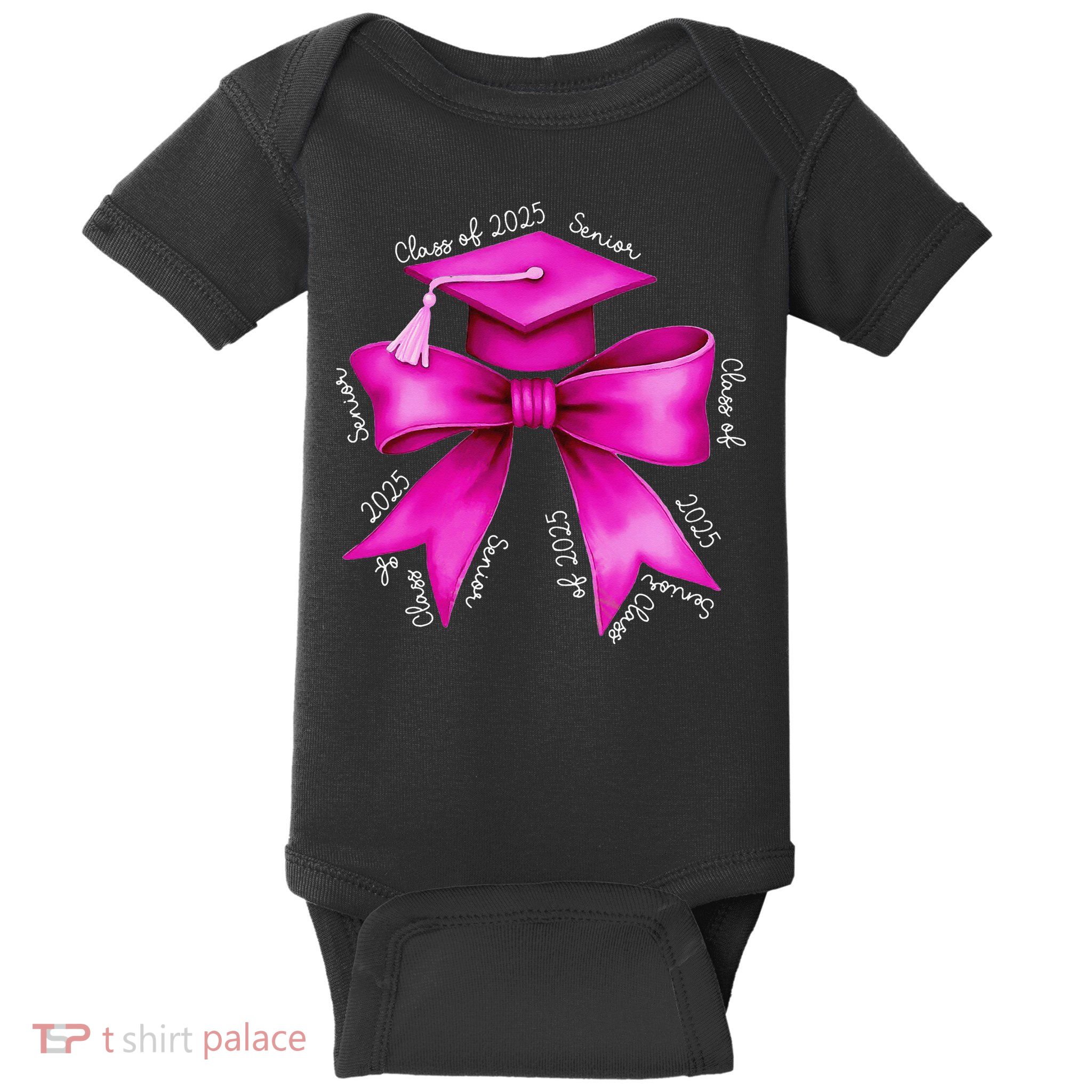Class 2025 Senior Bow Coquette Graduation Diploma School Baby Bodysuit