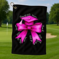 Class 2025 Senior Bow Coquette Graduation Diploma School Golf Towel