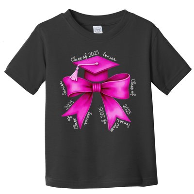 Class 2025 Senior Bow Coquette Graduation Diploma School Toddler T-Shirt