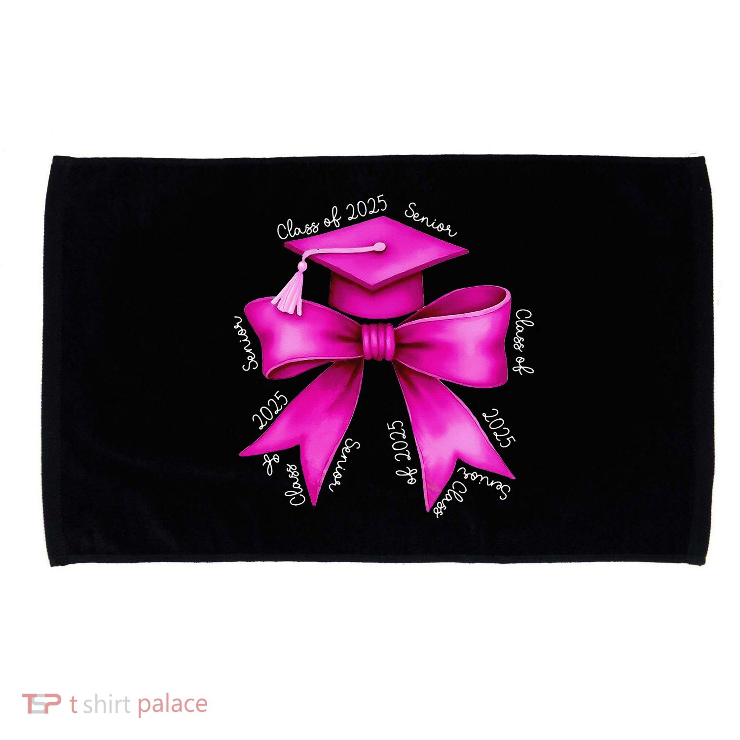 Class 2025 Senior Bow Coquette Graduation Diploma School Microfiber Hand Towel