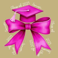 Class 2025 Senior Bow Coquette Graduation Diploma School Polo