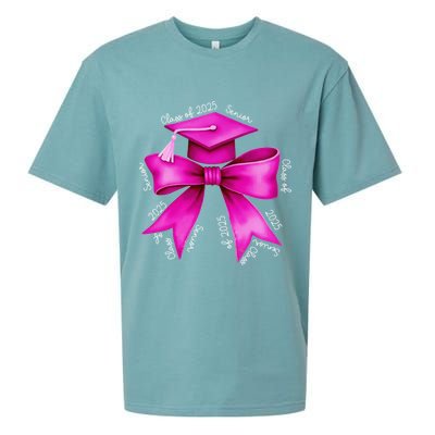 Class 2025 Senior Bow Coquette Graduation Diploma School Sueded Cloud Jersey T-Shirt