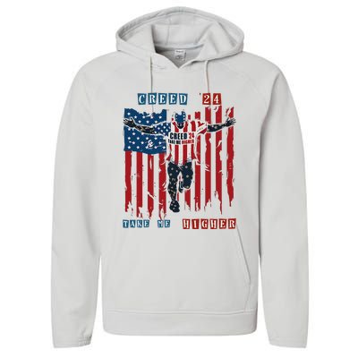 C.R.E.E.D 24 T.A.K.E M.E H.I.G.H.E.R Motivational And Uplifting Performance Fleece Hoodie