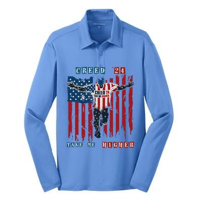 C.R.E.E.D 24 T.A.K.E M.E H.I.G.H.E.R Motivational And Uplifting Silk Touch Performance Long Sleeve Polo