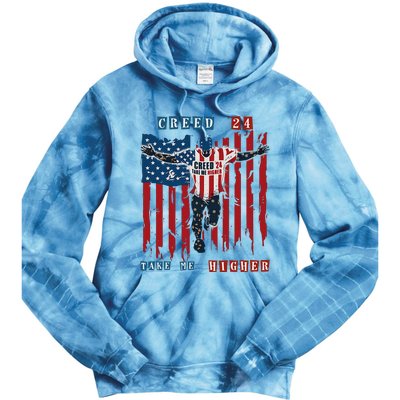 C.R.E.E.D 24 T.A.K.E M.E H.I.G.H.E.R Motivational And Uplifting Tie Dye Hoodie