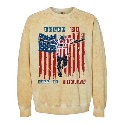 C.R.E.E.D 24 T.A.K.E M.E H.I.G.H.E.R Motivational And Uplifting Colorblast Crewneck Sweatshirt