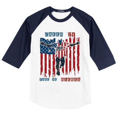 C.R.E.E.D 24 T.A.K.E M.E H.I.G.H.E.R Motivational And Uplifting Baseball Sleeve Shirt