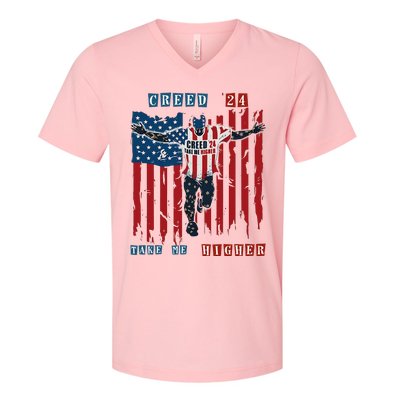 C.R.E.E.D 24 T.A.K.E M.E H.I.G.H.E.R Motivational And Uplifting V-Neck T-Shirt