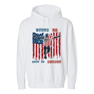 C.R.E.E.D 24 T.A.K.E M.E H.I.G.H.E.R Motivational And Uplifting Garment-Dyed Fleece Hoodie