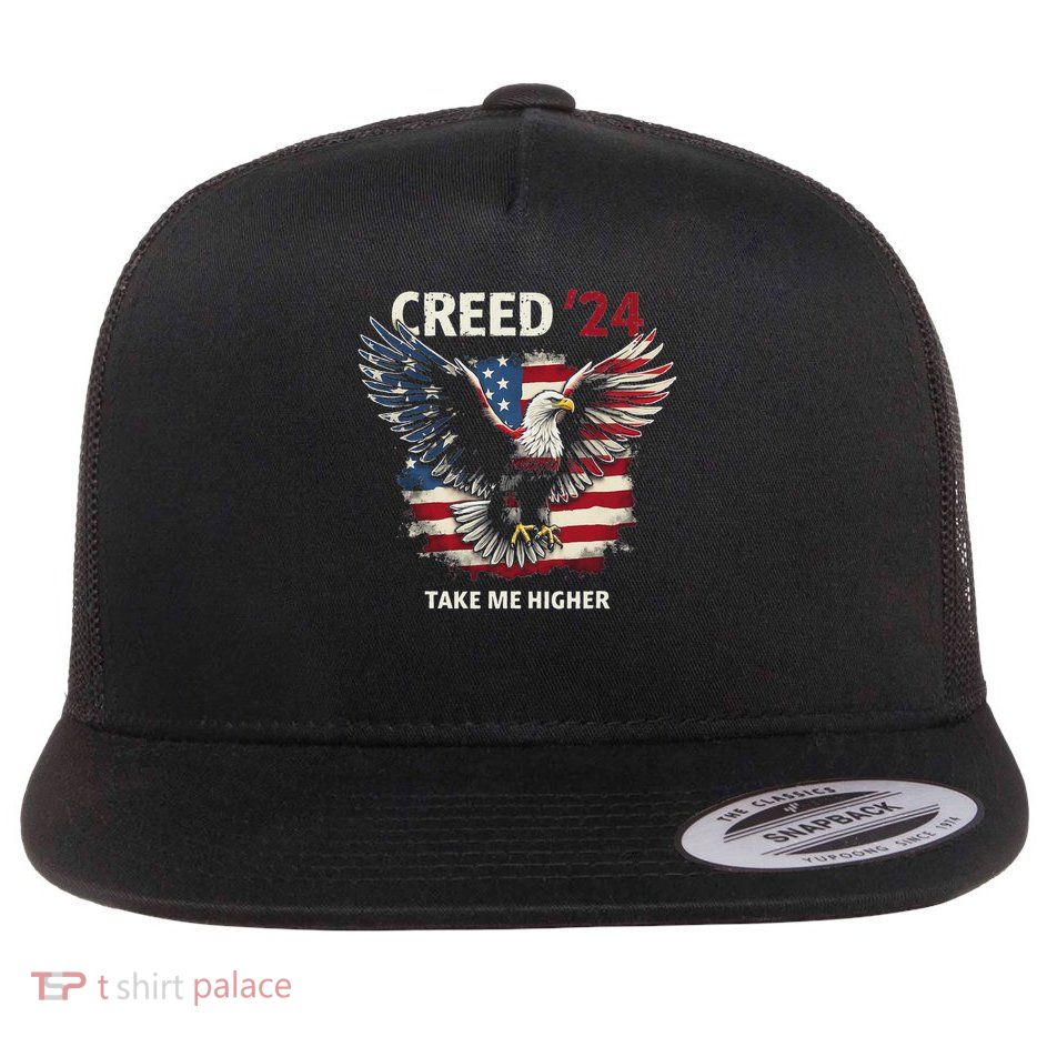 Creed '24 Take Me Higher Motivational And Uplifting Quotes Flat Bill Trucker Hat