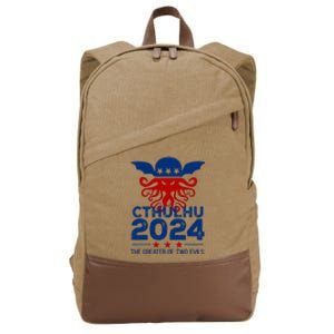 Cthulhu 2024 The Greater Of Two Evils  Cotton Canvas Backpack