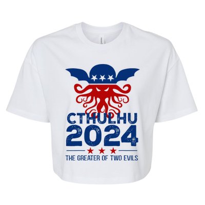 Cthulhu 2024 The Greater Of Two Evils  Bella+Canvas Jersey Crop Tee