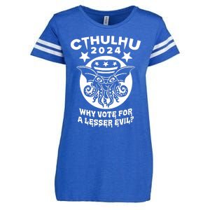 Cthulhu 2024 Why Vote For A Lesser Evil Enza Ladies Jersey Football T-Shirt