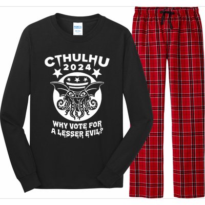 Cthulhu 2024 Why Vote For A Lesser Evil Long Sleeve Pajama Set