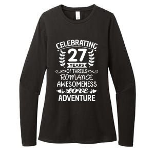 Celebrating 27 Years Of Love Anniversary Happy Husband Wife Cute Gift Womens CVC Long Sleeve Shirt