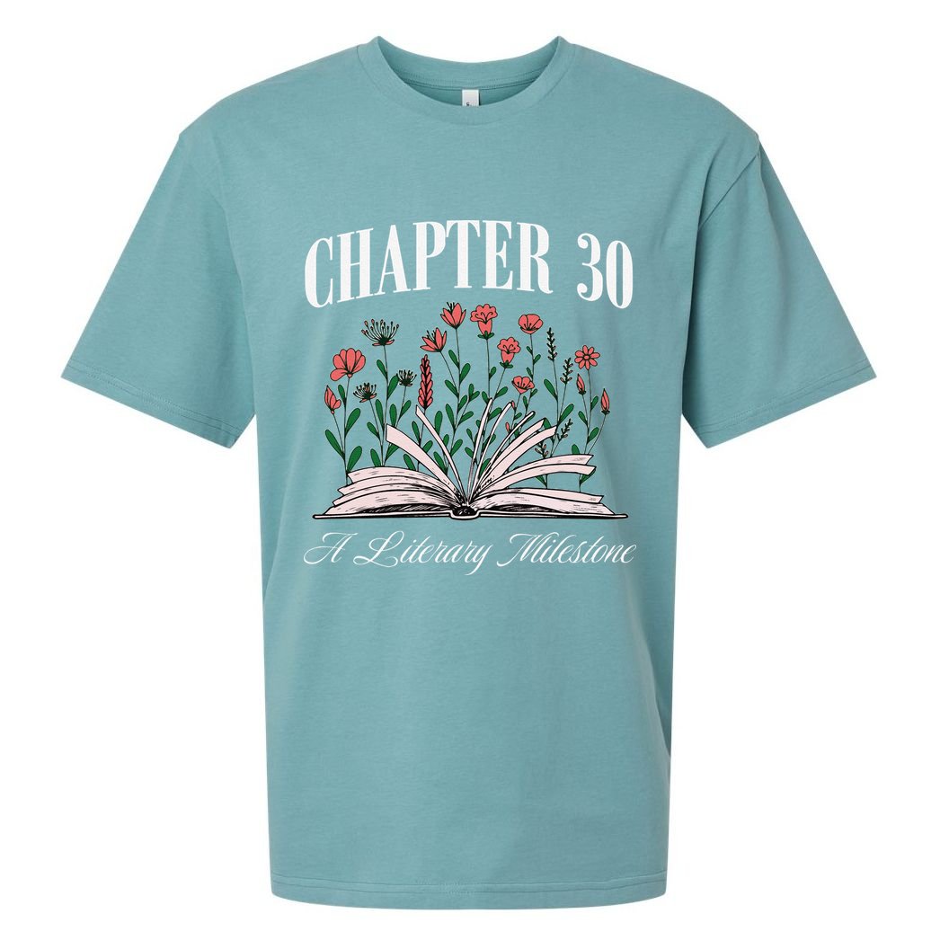 Chapter 30 A Literary Milestone Book Lover Hello 30 Gift Sueded Cloud Jersey T-Shirt