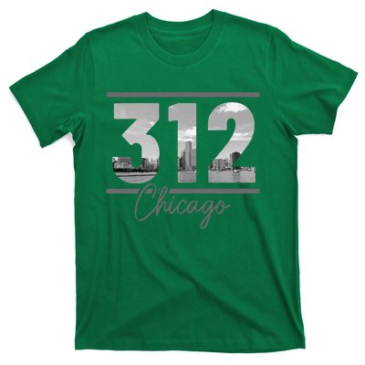 Chicago 312 Area Code Skyline Illinois Vintage T-Shirt