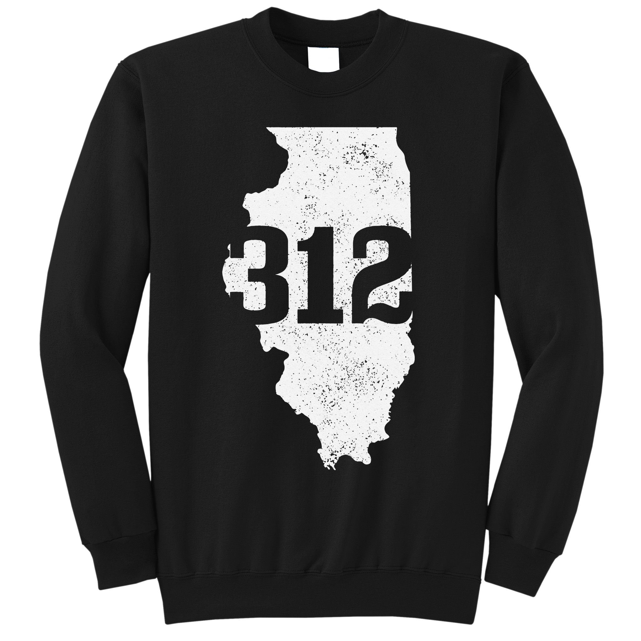 Chicago 312 Area Code Illinois Map State Pride Vintage Sweatshirt
