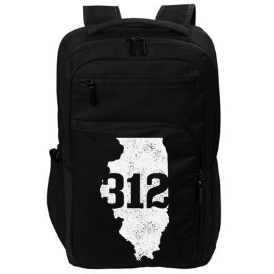 Chicago 312 Area Code Illinois Map State Pride Vintage Impact Tech Backpack