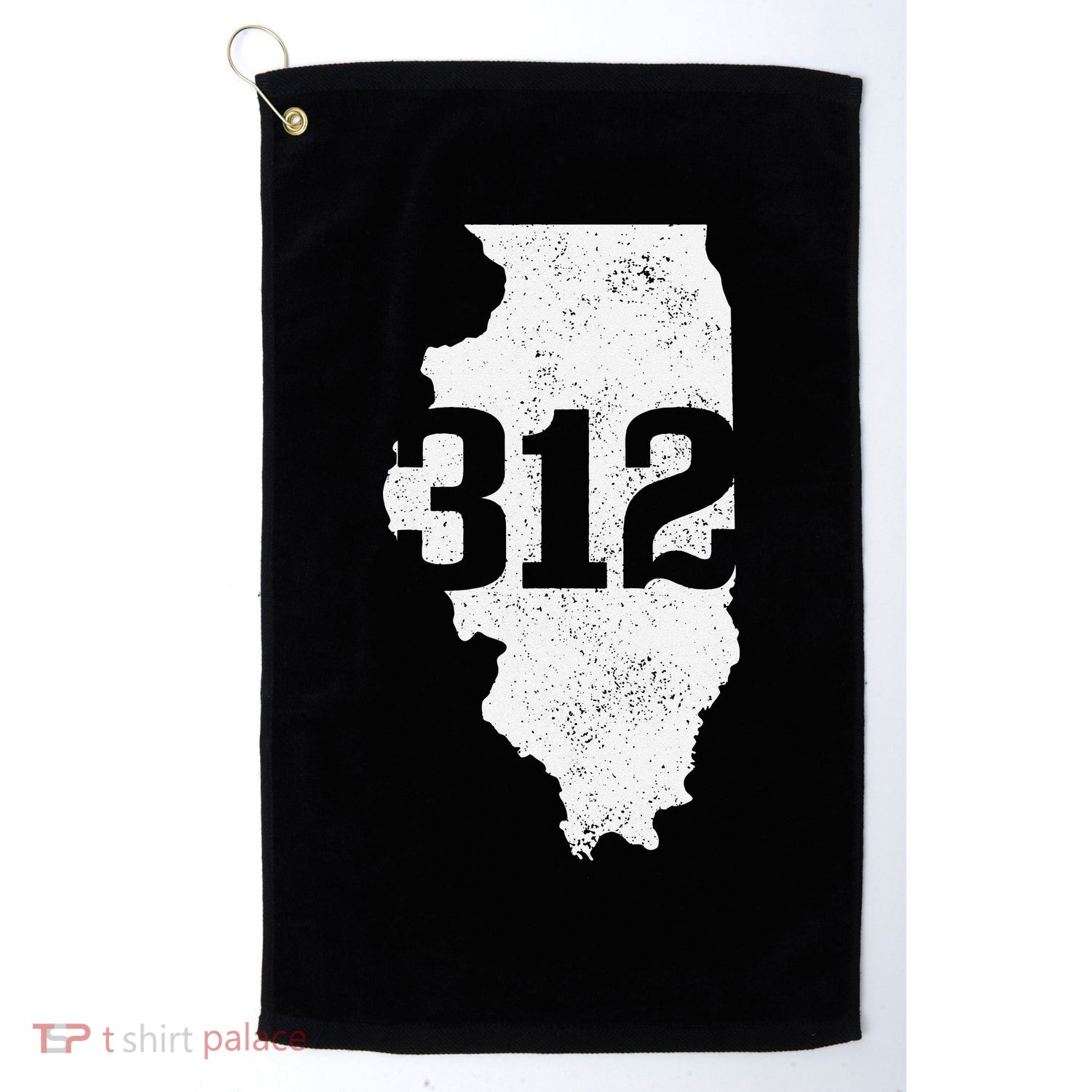 Chicago 312 Area Code Illinois Map State Pride Vintage Golf Towel