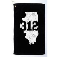 Chicago 312 Area Code Illinois Map State Pride Vintage Golf Towel