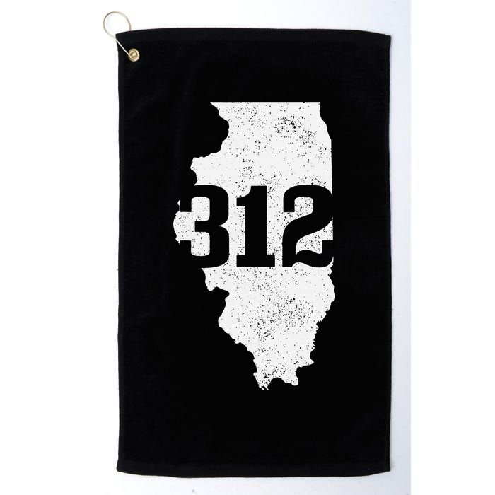 Chicago 312 Area Code Illinois Map State Pride Vintage Golf Towel